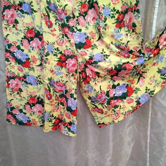 FLASH SALE! NEW! Vintage Floral Romper, Vanity Fair, Yellow, S/M - Picture 8 of 9